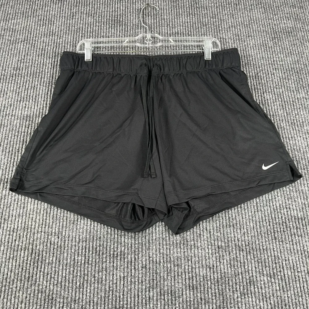 Nike Shorts Womens Dri Fit Large Black Activewear Workout Casual Gym New